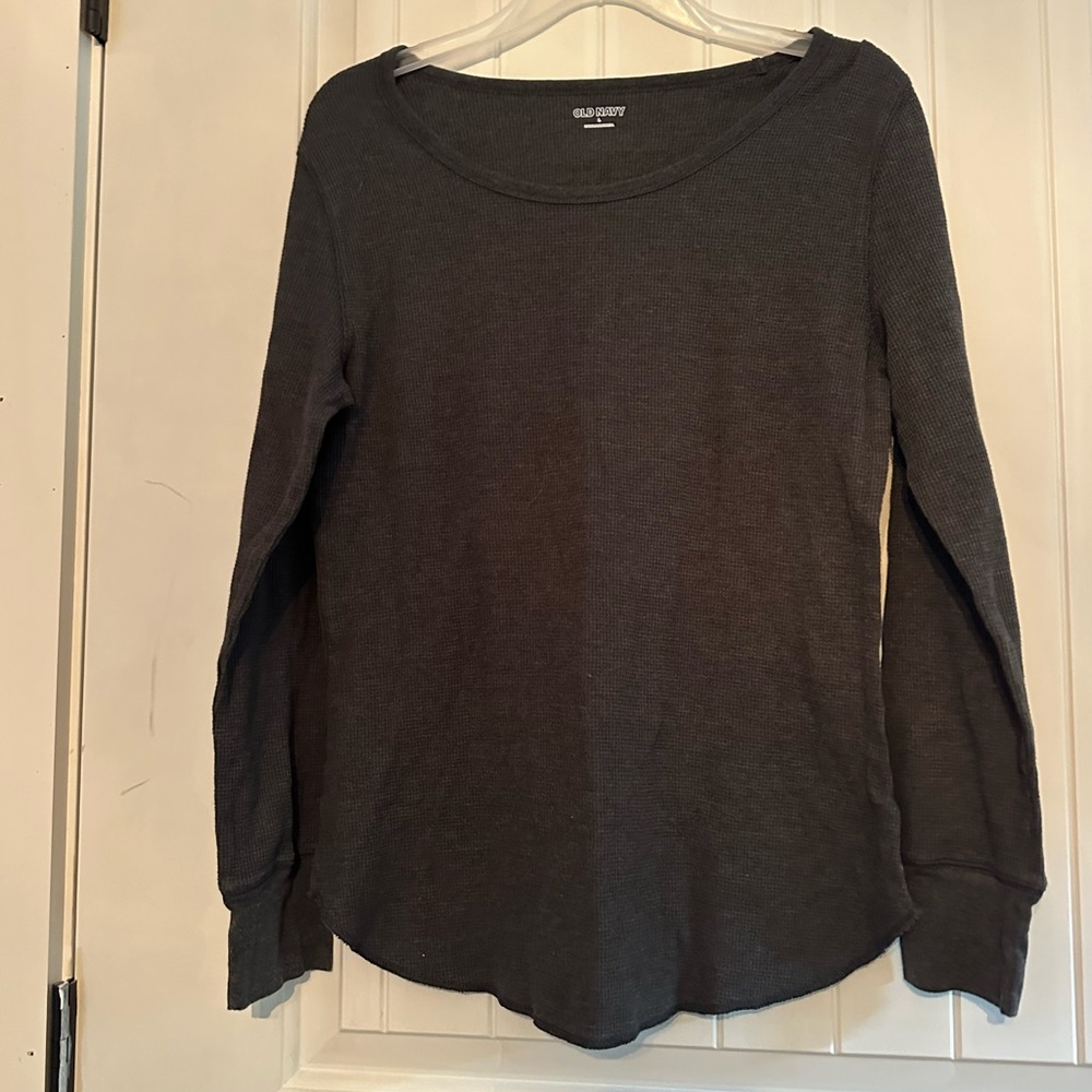 Old Navy Black Fitted Long Sleeve Henley